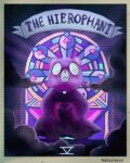  2023 anthro bear biped card clothed clothing cloud detailed_background eyewear glasses hi_res humanoid_hands mammal mocaccinoxd night padre_(unicorn_wars) priest purple_body solo tarot_card unicorn_wars 