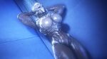  16:9 2021 3d_(artwork) alien breasts brown_body digital_media_(artwork) female fingers genitals hi_res humanoid mass_effect multicolored_body muscular muscular_female nude pussy sanguine_paladin shower solo thick_thighs turian two_tone_body water white_body widescreen 