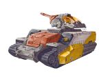  artist_name autobot caterpillar_tracks highres military_vehicle motor_vehicle no_humans omega_supreme science_fiction speech_bubble tank transformers vehicle_focus white_background yinghawk 