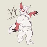  1:1 2023 3/9 anthro barefoot briefs briefs_only butt clothed clothing date druidyordle feet fur generation_3_pokemon hi_res male nintendo pokemon pokemon_(species) red_body red_eyes red_fur red_nose signature smile solo tighty_whities topless underwear underwear_only white_body white_briefs white_clothing white_fur white_underwear zangoose zangoose_day 