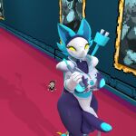  1:1 3d_(artwork) anthro big_breasts blender_(software) blender_eevee blue_body blue_fur blush breasts cally3d clothed clothing cryptiacurves deltarune digital_media_(artwork) felid female fur genitals gloves glowing goosin handwear hi_res humanoid mammal mouse_cursor partially_clothed penis simple_background solo spamton_g._spamton tasque_manager torn_clothing undertale_(series) zipper 