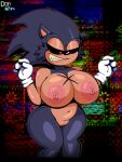  anthro areola big_areola big_breasts black_sclera blush breast_scar breasts clothing donnitro72 embarrassed eulipotyphlan fan_character female genitals gloves handwear hedgehog hi_res looking_at_self lord_x mammal navel nipples nude pussy scar sega slightly_chubby solo sonic.exe sonic.exe_(creepypasta) sonic_the_hedgehog_(series) watermark wide_hips yellow_teeth 