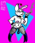  anthro bell bell_collar big_breasts boots breasts buckteeth cigarette cigarette_smoke clothing collar cuffs_(clothing) female fishnet fishnet_legwear flower footwear hand_on_hip hi_res jimothy_dickerman lagomorph leash leashed_collar legwear leporid mammal maya_script navel nipple_piercing nipples piercing pink_background pink_nipples pink_nose plant rabbit rose_(flower) signature simple_background solo stern_look stiletto_heels tail tail_tuft teeth thick_thighs tuft 