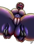  a_quiet_place absurd_res alien anthro big_breasts big_butt breasts butt butt_grab claws clitoris death_angel_(a_quiet_place) female genitals hand_on_butt hi_res irc_(artist) larger_female monster presenting pussy size_difference smile solo taller_female teeth thick_thighs 