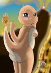  animal_humanoid anthro big_butt blue_eyes bodily_fluids breasts butt charmander charmander_humanoid female fire game_freak generation_1_pokemon genitals humanoid lava light markabsolgold nintendo nipples orange_body pokemon pokemon_(species) pussy reptile reptile_humanoid reptile_tail scalie scalie_humanoid solo sun sunlight sweat volcano 