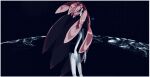  1other akira_(kuracchi0830) androgynous bangs belt border crystal_hair feet_out_of_frame gem_uniform_(houseki_no_kuni) hair_over_one_eye houseki_no_kuni long_hair looking_at_viewer looking_back morganite_(houseki_no_kuni) night night_sky ocean one_eye_covered other_focus pink_eyes pink_hair red_eyes red_hair shore short_sleeves sky solo standing star_(sky) starry_sky very_long_hair water white_border 
