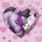  &lt;3 anthro canid canine canis collar dalmatian domestic_dog duo equid equine eyewear female glasses hearts_around_head hi_res holidays hybrid love male male/female mammal mule naoto romantic romantic_couple valentine&#039;s_day 
