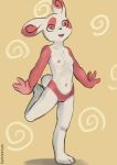  absurd_res anthro biped breasts female generation_3_pokemon genitals hi_res navel nintendo open_mouth pokemon pokemon_(species) pussy red_body sealer4258 simple_background small_breasts solo spinda spiral_eyes tan_body 