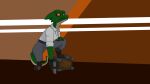  16:9 2023 abstract_background anthro boots clothed clothing crate digital_media_(artwork) female fingerless_gloves footwear fully_clothed gloves grin gun handgun handwear hi_res kobold looking_at_viewer ranged_weapon samdellsmith shaded smile solo standing weapon widescreen 