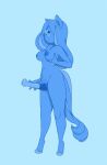  animal_genitalia anthro areola blue_and_white blue_background breasts equid equine equine_genitalia erection full-length_portrait genitals gynomorph hand_on_breast hand_on_penis hi_res hooves horse intersex larkspur_(miu) looking_at_viewer mammal miu monochrome navel nipples penis portrait side_eye side_view simple_background sketch smile solo standing trans_(lore) trans_woman_(lore) 