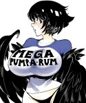  animal_humanoid avian avian_humanoid big_breasts black_eyes black_hair breasts cibastion clothing dark_souls european_mythology female fromsoftware greek_mythology hair harpy hi_res huge_breasts humanoid mega_milk meme mythological_avian mythology panties pickle-pee shirt simple_background solo text text_on_clothing text_on_shirt text_on_topwear topwear underwear wide_hips winged_humanoid wings 