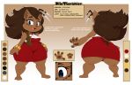  2023 absurd_res anthro big_butt bigdon1992 bottomless brown_body brown_fur brown_hair butt clothed clothing dialogue digital_media_(artwork) english_text female freckles fur hair hi_res looking_at_viewer mammal mila_thornmier model_sheet pawpads paws porcupine rodent short_stack simple_background solo text thick_thighs wide_hips 