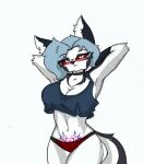  anthro big_breasts blush breasts cleavage clothed clothing female helluva_boss hi_res loona_(helluva_boss) pace-maker panties pubic_tattoo small_waist solo tattoo thick_thighs underwear wide_hips 
