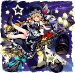  blonde_hair broom hat highres kirisame_marisa motor_vehicle night non-web_source rotte_(1109) star_(sky) touhou touhou_lost_word witch witch_hat 