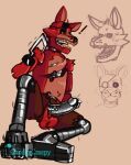  animatronic anthro balls black_sclera bodily_fluids canid canine cheekycreepy digital_media_(artwork) exposed_endoskeleton eye_patch eyewear five_nights_at_freddy&#039;s fox foxy_(fnaf) genital_fluids genitals gold_(metal) gold_tooth hi_res hook hook_hand humanoid_genitalia humanoid_penis machine male mammal metal_legs metal_penis open_mouth penis precum pupils red_body robot scottgames simple_background solo spread_legs spreading teeth tongue vein veiny_penis yellow_pupils 