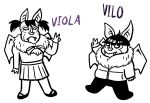  2023 absurd_res anthro bat black_and_white blarf022 brother_(lore) brother_and_sister_(lore) child duo fangs female gesture hi_res honduran_white_bat leaf-nosed_bat male mammal microbat monochrome sibling_(lore) sister_(lore) teeth v_sign vilo_von_bat_(blarf022) viola_von_bat_(blarf022) yangochiropteran young 