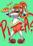  2023 absurd_res anthro big_breasts boo_(sonic) breasts clothing dialogue dress echidna eyelashes female food footwear gloves handwear hat headgear headwear hi_res holding_food holding_object holding_pizza legwear looking_at_viewer mammal monotreme naaraskettu open_mouth orange_body pigeon_toed pizza possesed possession red_eyes sega sharp_teeth shoes solo sonic_adventure sonic_the_hedgehog_(series) teeth tikal_the_echidna 