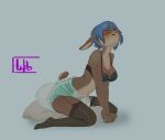  anthro bangs blue_hair blush breasts brown_body brown_fur buckteeth clothing diaper eyes_closed feces female full_diaper fur grinding hair infantilism lagomorph leaning leaning_forward legwear leporid lingerie long_ears looking_pleasured mammal masturbation messy_diaper navel pillow pillow_humping pooping rabbit scut_tail sex_toy short_hair short_tail signature simple_background sitting soiled_diaper soiling soiling_diaper solo stockings straining tail teeth thigh_highs translucent translucent_clothing vibrator wob 