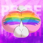  1:1 2022 backsack balls big_butt butt digital_media_(artwork) faceless_character faceless_male genitals male mario_bros nintendo nude perineum pink_yoshi pride_color_flag simple_background solo thelewdshi yoshi 