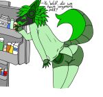  absurd_res anthro appliance butt clothed clothing fridge green green_body hi_res kitchen_appliance limey_(wolf_132) machine male protogen robot solo wolf_(wolf_132) wolf_132 