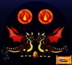  absurd_res dragon duo egg embrioeldragon female feral fire hi_res male tail wings 
