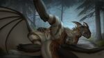  atil_(huzkey) dragon dreamworks female feral forest forest_background genitals hi_res how_to_train_your_dragon jadedragoness lying nature nature_background night night_fury on_back plant pussy scalie solo spread_pussy spreading tree western_dragon 