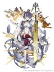  1girl absurdres alice_(sinoalice) arm_tattoo blue_hair breasts cloak crossed_legs dark_blue_hair full_body hair_over_one_eye high_heels highres holding holding_sword holding_weapon ji_no leg_tattoo looking_at_viewer medium_breasts multicolored_hair official_art pale_skin red_eyes short_hair sinoalice sitting solo square_enix straight-on streaked_hair sword tattoo two-tone_hair weapon white_background white_hair 