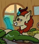  animal_genitalia animal_penis autumn_blaze_(mlp) blush duo equid equine equine_genitalia equine_penis fan_character female feral friendship_is_magic genitals hasbro lying male male/female mammal my_little_pony on_back penis realdash sitting smile story story_in_description 