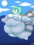  2018 3:4 anthro bailey_(mintrimo) barefoot batspid2 belly big_belly big_breasts bikini biped blue_body blue_clothing blue_skin breasts cel_shading cetacean clothing cloudscape digital_drawing_(artwork) digital_media_(artwork) eyebrows eyewear feet female fish_tail flabby_arms front_view full-length_portrait glasses green_hair grey_body grey_skin hair huge_thighs hyper hyper_hips hyper_thighs love_handles mammal marine midriff multicolored_body multicolored_clothing multicolored_skin navel obese obese_anthro obese_female overweight overweight_anthro overweight_female pattern_clothing portrait sea shaded short_hair signature sky smile solo spots spotted_clothing sun swimming swimwear tail thick_thighs three-quarter_view tight_clothing two_tone_clothing water white_clothing 
