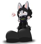  absurd_res anthro black_hair blush boots clothing collar female footwear goth hair hi_res humor lagomorph leporid mammal meme mirashefreak03 perspective rabbit sfw sfw_version solo solo_focus spiked_collar spikes 