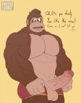  absurd_res anthro ape cheeselion2 clothing donkey_kong_(character) donkey_kong_(series) erection genitals haplorhine hi_res mammal mario_bros muscular muscular_arms necktie nintendo penis primate smug solo underwear vein veiny_penis 