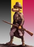  anthro army army_uniform belgium boots canid canine canis clothing domestic_dog flag footwear gun hi_res historical history humanoid male mammal military military_clothing military_uniform ranged_weapon rifle solo thepimpartist uniform weapon world_war_1 