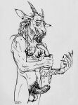  2021 absurd_res anthro balls big_hands big_penis big_teeth blade blood blood_drip bodily_fluids body_hair bovid caprine chin_tuft claws cutting_self dreadlocks dryad ear_piercing erection facial_hair facial_piercing facial_tuft fangs foreskin genitals goat goatee gore grin hairy_balls hi_res hybrid iowa_(jacqal) jacqal lidded_eyes line_art long_claws long_neck male mammal mastectomy_scar muscular muscular_male mutilation nose_piercing nose_ring penis piercing plant pruning_blade pubes receding_hairline ring_piercing scar self_harm self_mutilation septum_piercing septum_ring smile solo sweat teeth traditional_media_(artwork) trans_(lore) trans_man_(lore) vein veiny_penis visibly_trans 