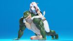  3d_(artwork) abs anthro balls biceps connivingrat digital_media_(artwork) domibun duo erection exercise female foreskin genitals helm_(connivingrat) hi_res interspecies male male/female nipples obliques pecs penis push-up ribs teeth triceps vein 