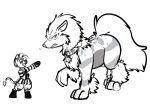  2019 all_fours angry arcanine cantershirecommons chest_tuft collar cutie_mark duo equid equine eyes_closed feral generation_1_pokemon hasbro looking_at_another mammal monochrome my_little_pony narrowed_eyes nintendo pokemon pokemon_(species) size_difference standing thick_thighs tuft zebra 