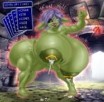  &lt;3 &lt;3_eyes areola beepunz big_breasts big_butt black_sclera bodily_fluids body_size_growth breast_expansion breasts butt butt_expansion dialogue expansion fangs female gameplay_mechanics glowing goblin green_body hair hi_res huge_breasts huge_butt huge_thighs humanoid humanoid_pointy_ears hyper hyper_breasts hyper_butt hyper_thighs lactating laugh macro milk muscular muscular_female nipples one_eye_closed open_mouth pendant purple_hair sharp_teeth size_transformation smile solo sound_effects standing teeth text thick_thighs transformation unknown_character yellow_eyes 
