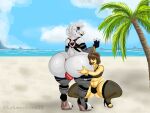  absurd_res anthro asriel_dreemurr asriel_dreemurr_(god_form) big_butt bikini_thong bovid bulge butt butt_grab caprine clothed clothing detailed_background duo ear_piercing facial_piercing fishnet footwear frisk_(undertale) goat hand_on_butt hi_res high_heels huge_butt human hyper hyper_butt lalonchera22 legwear looking_back male male/male mammal nose_piercing nose_ring piercing ring_piercing skimpy swimwear thick_thighs thigh_highs thong thong_straps undertale undertale_(series) underwear wide_hips 