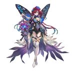  1girl absurdres artist_request blue_eyes boots breasts brown_hair butterfly_wings cleavage covered_navel fairy fairy_wings fire_emblem fire_emblem_heroes floating floating_object floating_weapon flower full_body hair_flower hair_ornament haru_(hiyori-kohal) highres medium_breasts navel official_alternate_costume official_art plant_hair solo sword thigh_boots thighhighs transparent_background triandra_(fire_emblem) weapon white_thighhighs wings 