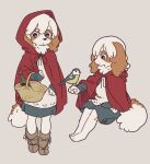  anthro avian basket beverage bird bird_dog bluebird bottle brown_body brown_fur canid canine canis clothed clothing container domestic_dog dress fairy_tales female feral footwear fur grey_eyes hair holding_basket holding_container holding_object hood hunting_dog kemono little_red_riding_hood little_red_riding_hood_(copyright) mammal multicolored_body multicolored_fur oscine passerine perched shoes sitting solo spaniel thrush_(bird) two_tone_body two_tone_fur white_body white_fur white_hair yagi_the_goat 
