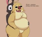  absurd_res alien anthro belly buckteeth disney duo embrace english_text experiment_(lilo_and_stitch) featureless_crotch fupa fur hi_res hug hugging_from_behind lilo_and_stitch male male/male moobs overweight reuben_(lilo_and_stitch) teeth text yellow_body yellow_fur zipzap 