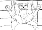  absurd_res anal anal_penetration bsdm chain chained claws fluffy fluffy_tail hi_res male male/male monochrome pawpads paws penetration size_difference sketch tail 