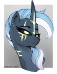  appolonia chilllum ear_piercing ears_up equid equine female feral frown glowing glowing_eyes glowing_tattoo hi_res horn magicorn mammal narrowed_eyes no-dialogue no_cutiemark piercing solo tattoo unicorn yellow_eyes 