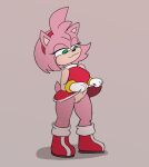  amy_rose animal_humanoid anthro breasts clothing darkpatito female genitals gloves green_eyes handwear humanoid mammal mammal_humanoid pussy sega simple_background solo sonic_the_hedgehog_(series) 