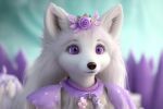  ai_generated anthro canid canine female fox fur leonardo_(disambiguation) mammal princess purple_body purple_fur royalty solo 