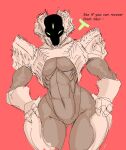  2021 3_eyes alien alien_humanoid arm_spikes armor athletic athletic_female biped breastplate breasts butt_from_the_front cleavage_cutout clothing colored_sketch destiny_(video_game) dialogue english_text exoskeleton featureless_crotch fecharis female gauntlets gloves green_eyes hands_on_hips handwear headgear helmet hive_(destiny) huge_hips humanoid looking_at_viewer multi_eye natural_armor not_furry pauldron portrait red_background shoulder_spikes simple_background sketch skimpy_armor solo spiked_armor spikes spikes_(anatomy) spookyboi standing talking_to_viewer tan_body tan_exoskeleton text thick_thighs three-quarter_portrait titan_(destiny) unconvincing_armor under_boob 