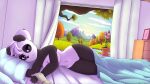  anthro bear bed bedding black_body black_fur blanket detailed_background duo equid equine female female/female first_person_view fur furniture genitals giant_panda hair hand_holding hi_res lillian_grey looking_at_viewer mammal millie_long nude purple_eyes pussy short_hair smile solo_focus stefano_d&#039;angelo stripes white_body white_fur zebra 