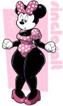  absurd_res accessory anthro big_breasts bow_ribbon breasts camel_toe cleavage clothed clothing disney female footwear gloves hair_accessory hair_bow hair_ribbon handwear hi_res high_heels mammal minnie_mouse mouse murid murine ribbons rodent singlesalt solo surprised_expression thick_thighs 