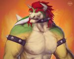  absurd_res anthro bowser bowser_day hi_res koopa male mamaubear mario_bros muscular muscular_male nintendo scalie solo 