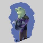  anthro canid canine canis clothed clothing digital_media_(artwork) fur goo_creature hair hi_res humanoid male mammal morinkashi simple_background slime smile solo wolf 