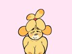  &lt;3 animal_crossing animated anthro big_breasts black_eyes blush blush_lines bodily_fluids bouncing_breasts breasts canid canine canis colored cowgirl_position domestic_dog female female_on_top female_penetrated from_front_position fur isabelle_(animal_crossing) looking_pleasured mammal mikifluffs nintendo nipples nude on_bottom on_top penetration pink_background saliva saliva_string sex simple_background solo yellow_body yellow_fur 